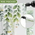 thumbnail image 3 of Kitchen Curtains 2 Panels Leaves Floral Short Window Curtains Treatment Over Sink Tier Drapes Small Cafe Curtains Flower Leaf Tier Curtains for Bathroom 36x28inch, 3 of 5
