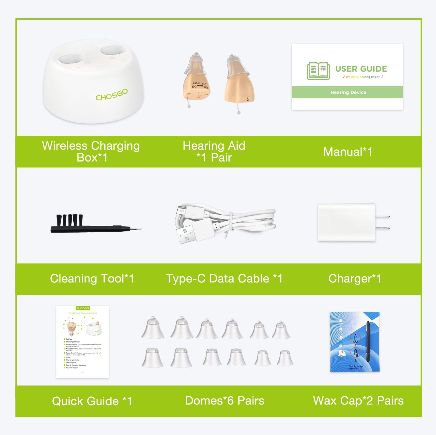 Rechargeable Mini Hearing Aids for Seniors with Noise Cancelling,Beige ,Chosgo K19