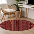 thumbnail image 4 of Round Rug 3.3Ft Washable Non-Slip, Red Boho Southwestern Circle Area Rugs for Living Room Bedroom, Farmhouse Aztec Tribe Ethnic Motifs Indoor Floor Mats Carpet Runner for Home Decor Aesthetic, 4 of 8