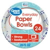Great Value Everyday Paper Premium Bowls, 24 count