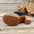 thumbnail image 5 of HomeDM Open Toe Heels for Women Platform Chunky Block Heels Slip On Comfort Dressy Slides Sandals, Khaki Size 7, 5 of 8