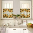 thumbnail image 4 of Yellow Sunflower Kitchen Curtains, Spring Floral Striped Farmhouse 3-Piece Kitchen Curtain Valance and Tiers Set 36 Inch Length, Rod Pocket Half Window Curtains for Cafe Living Room Bathroom, 4 of 6