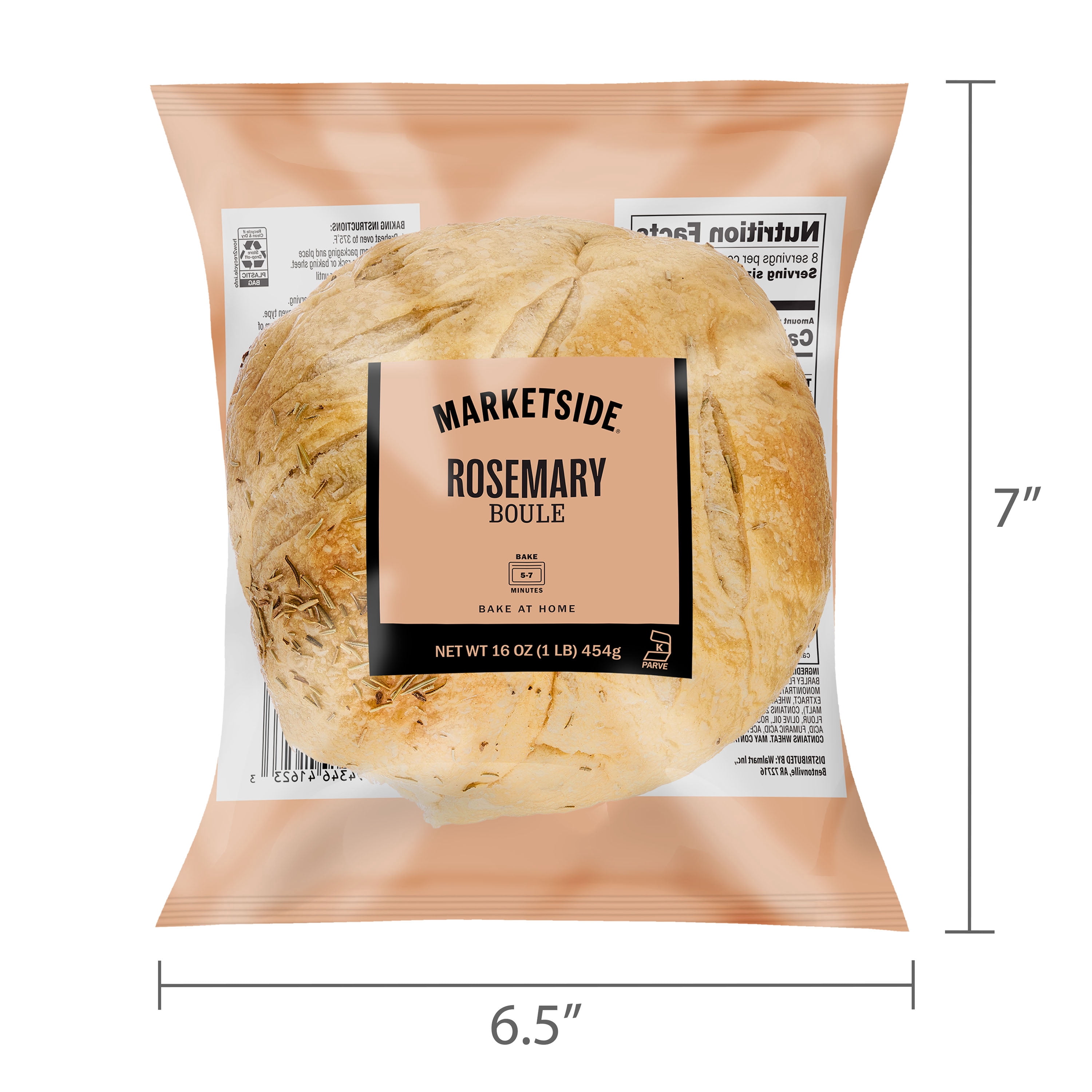 Marketside Artisan Freshly Baked Rosemary Boule Bread, 16 oz (Shelf Stable)