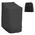 thumbnail image 1 of Funda para silla de jardín en tejido Oxford 210D impermeable, funda para sillones apilables, funda para sillas con reposabrazos de exterior contra las inclemencias del tiempo 120x65x65x80cm (Negro), 1 of 6