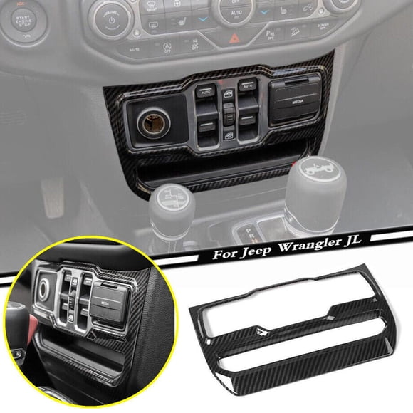 1P Window Control Cover Trim for Jeep for Wrangler JL 18-23 Accessories Carbon Fiber -