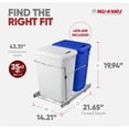 thumbnail image 4 of Rev-A-Shelf RV-18KD-11RC-S Double 35 Quart Pullout Waste Bins, Blue/White, 4 of 11