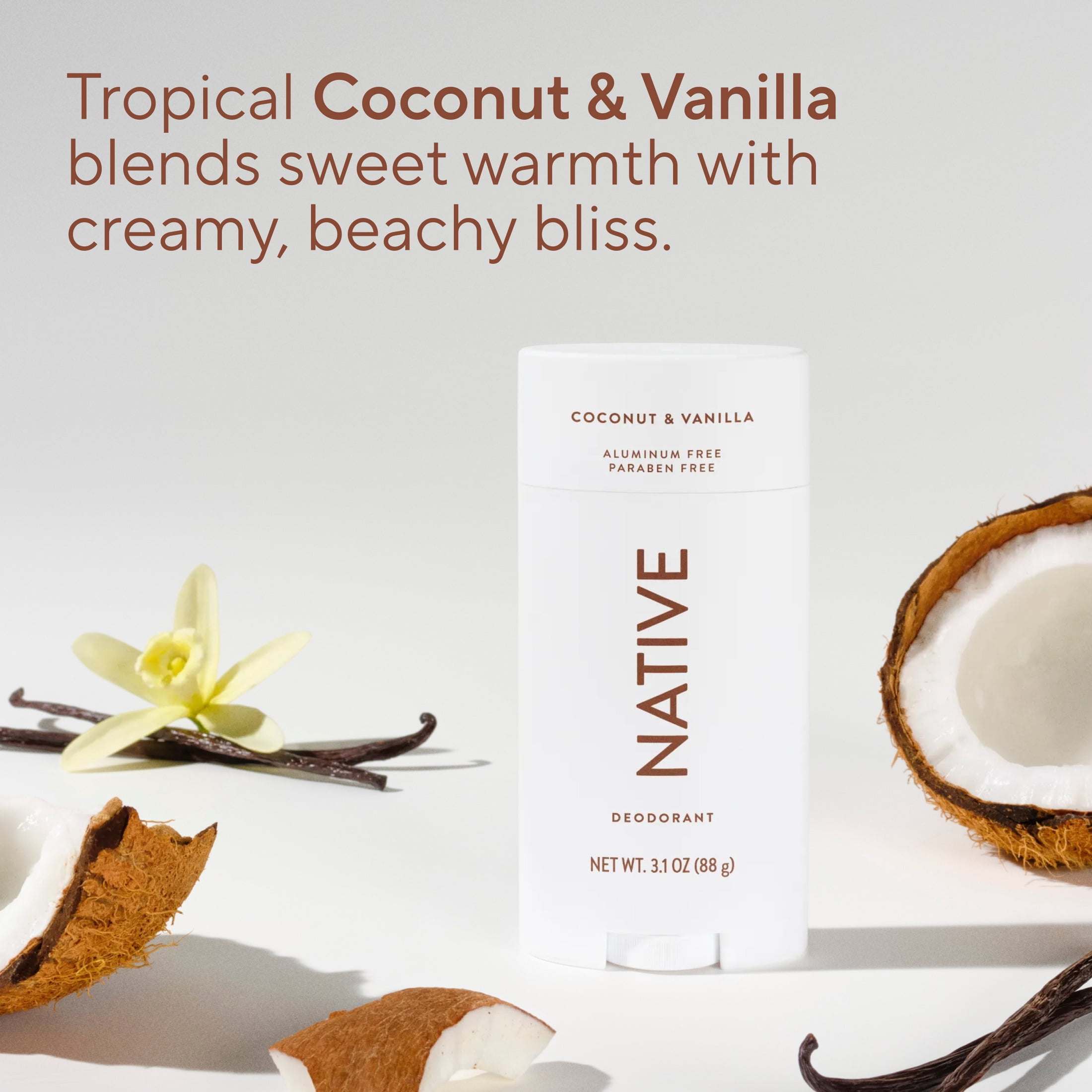 Native Aluminum Free Deodorant For Men, 72 Hour Solid Deodorant Stick, Coconut & Vanilla, 3.1 oz