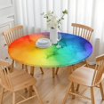 thumbnail image 3 of Rainbow Tie Dye Ink Pattern Round Fitted Tablecloth with Elastic Edge,Dining Table Cover Waterproof,Outdoor Round Tablecloth for Camping,Dining,Indoor and Outdoor, 3 of 7