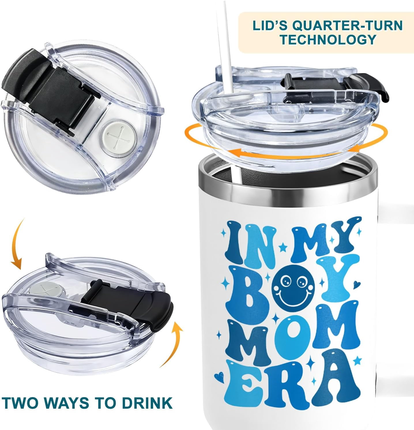 Mothers Day Gifts For Boy Mom, Boy Mom Gifts, Era - In My Boys Moms Era - Funny Tumbler 40oz With Handle