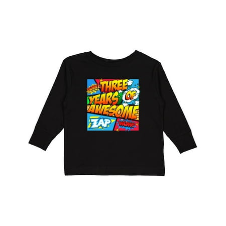 

Inktastic Three Years of Awesome Boys or Girls Long Sleeve Toddler T-Shirt