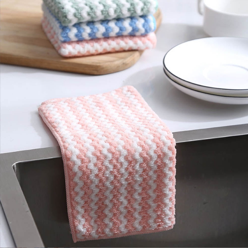 JeashCHAT 5 Pcs Kitchen Dish Towels Clearance, Microfiber Cleaning Cloth,  Super Soft and Absorbent Kitchen Dishcloths, Fast Drying Kitchen Towels,  Cotton Dish Rags, 10inchx10inch 