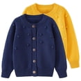thumbnail image 4 of Coerni kids Baby Sweater Cardigan Jacquard Cable Knit Long Sleeve Cardigan for Baby Girl Button Up Spring Coat Top, 4 of 4