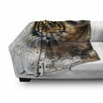 thumbnail image 3 of Tiger Soft Flannel Fleece Blanket, Wild Beast Looking Straight into the Eyes of the Viewer Angry Looking Panthera Tigris, Cozy Plush for Indoor and Outdoor Use, 50" x 60", Multicolor, by Ambesonne, 3 of 6