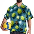thumbnail image 4 of Tennis Men's Hawaiian Button Down Printed Short Sleeve Summer Beach Shirts, 4 of 6