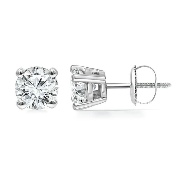 14KT 2CTW Solitaire Lab Grown Diamond Diamond Earring
