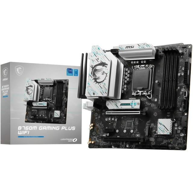 Tarjeta Madre MSI B760M GAMING PLUS WIFI LGA 1700 4x DDR5 2x M.2 PCIe 4.0 USB-C WIFI 6E BT 5.3 Micro ATX