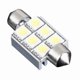 thumbnail image 1 of 36mm 6 Smd 5050 Pure White Dome Festoon Canbus Obc Car 6 Led Light Bulb, 1 of 4