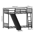 thumbnail image 4 of Seizeen Bunk Bed with Slide & Ladder, Metal Frame, Safety Guard Rails, Space-Saving Design, Noise Free, Black, 4 of 8
