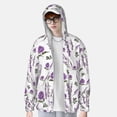 thumbnail image 3 of Fotbe Lavender Flowers Men's Women's UPF 50+ Sun Protection Jacket Hooded Cooling Shirt with Pockets Hiking Outdoor Performance-Large, 3 of 8