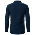 thumbnail image 4 of Dpytoraw Mens Pure Long Sleeved Shirt Youth Fashion Vintage Stand Up Long Sleeved Shirt, 4 of 4