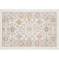 thumbnail image 2 of Crestwood Traditional Oriental 2x3 Cream and Aqua Polyester Indoor Area Rug, 2' x 3', 2 of 6