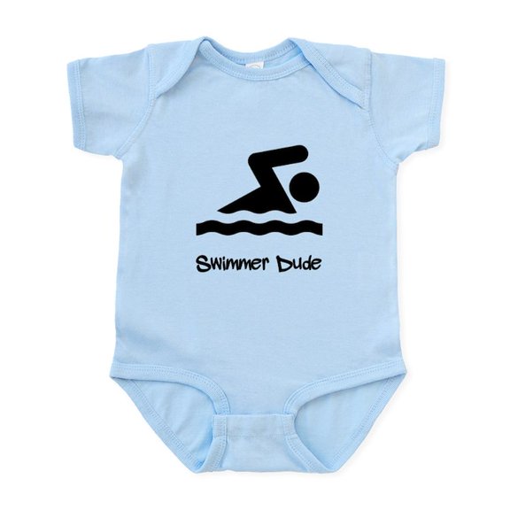 CafePress - Swimmer Dude Infant Bodysuit - Baby Light Bodysuit, Size Newborn - 24 Months