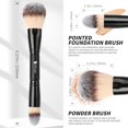 thumbnail image 2 of DUcare Powder Brush Foundation Brushes Double Ended Blush Setting Brush for Rounded Taperd Liquid, Cream, Powder,Blending, Buffing, 2 of 3