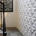 thumbnail image 3 of Texturas 3D Paneles de pared 3D Diseño de diamante blanco Paquete de 12 azulejos para decoración de paredes interiores, (PVC), 3 of 5