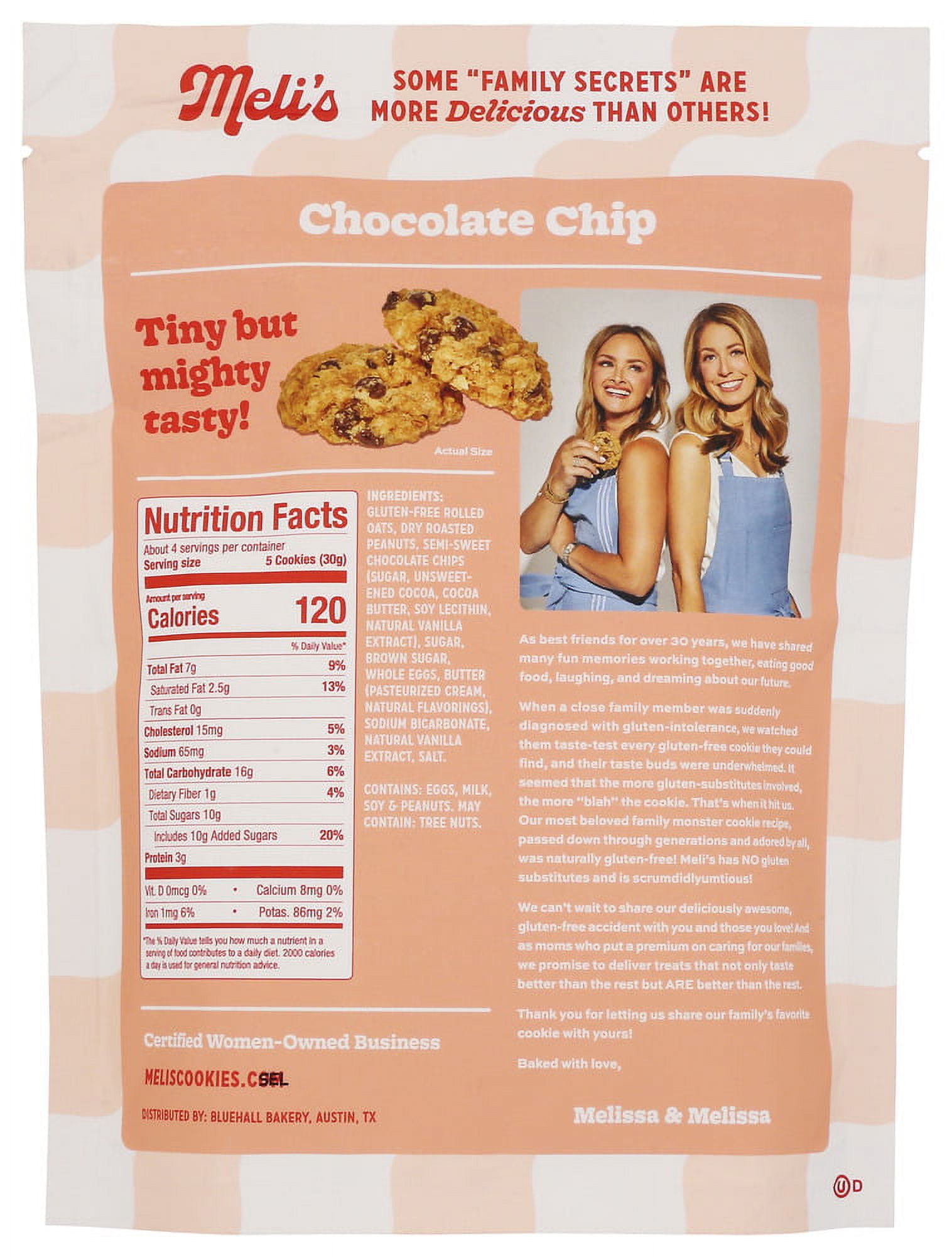 Meli's Gluten-Free Mini Chocolate Chip Cookies, 4.5 Oz Pack Of 6