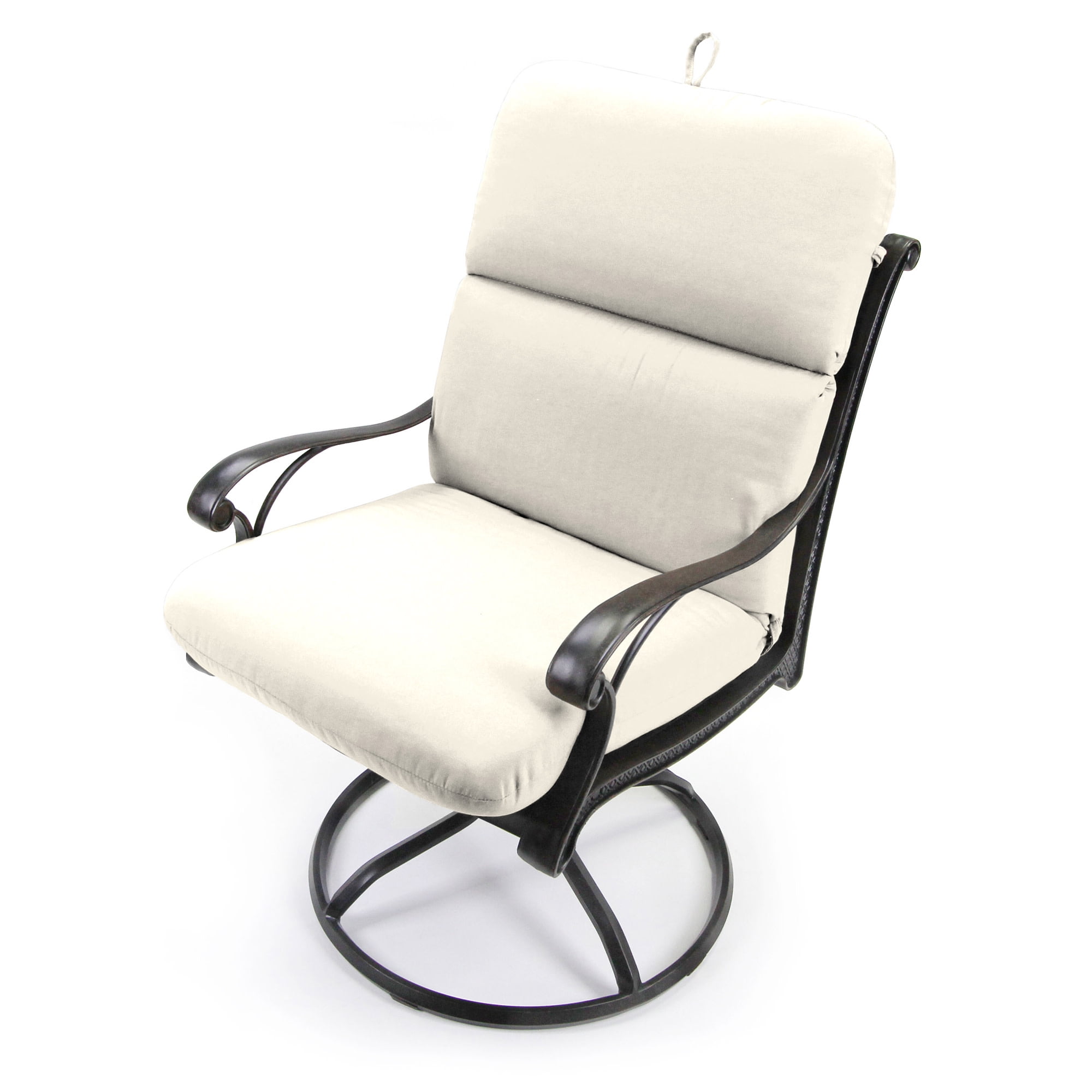 Jordan Manufacturing 45" x 22" Veranda Cream Solid Rectangular Outdoor Chair Cushion with Ties and Hanger Loop (2 Pack)