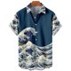 thumbnail image 3 of Camisetas con gráficos de olas del océano para hombres, ropa de surf 3D, camisas hawaianas de playa, camisetas de manga corta Y2K, ropa vintage, blusa con solapa, 3 of 5