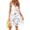 thumbnail image 4 of TARAINYA Summer Dresses for Women Casual V Neck Sleeveless Sundresses Floral Beach Short Dress with Pockets, 4 of 8
