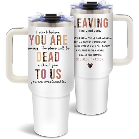 Leaving Job Gifts for Coworkers, Going Away Tumbler for Women, Men, Birthday Gift for Co-Worker, Friends, Farewell Gifts, 40 Oz Tumbler with Handle, 1PCS