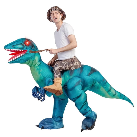 GOOSH Inflatable Dinosaur Costume Adult Dinosaur Costumes, Blow Up Dinosaur Costume Adult Size, Funny Halloween Costumes for Adults Men Women Halloween Party Cosplay