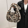 thumbnail image 5 of Jiibva Women Plush Leopard Print Bag Underarm Shoulder Bag Large Capacity Handbag Winter Plush Shopping Tote Bag, 5 of 7