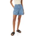 thumbnail image 2 of Women High Waist Denim Shorts, Casual Wide Leg Cargo Jean Shorts with Patch Pockets, 2 of 6