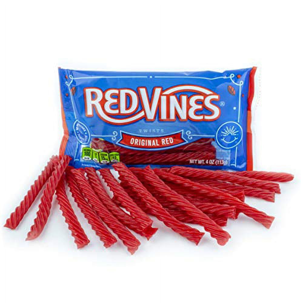 Red Vines Licorice Twists Original Red Flavor 4oz Bag (12 Pack) Soft & Chewy