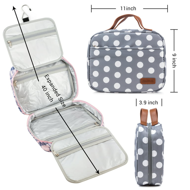 Large Toiletry Bag Travel Organizer with Hanging Hook, Water-resistant  Makeup Cosmetic Bag Travel Case for Accessories, Shampoo, Toiletries,  Personal Hygiene Items- Coffee Plaid 