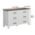 thumbnail image 5 of Uforic Farmhouse 6-Drawer Wooden Dresser TV Stand with Power Outlet, with Large Storage Drawers and Bar Handles, for Living Room,, 5 of 6