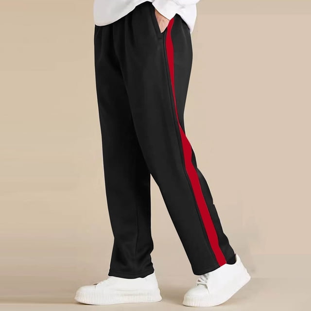 Odeerbi 8-18 Años Niños Niñas Entrenamiento Pantalones Deportivos Pantalones de Algodón de Pierna Ancha Color Sólido Ocio Correr Pantalones Con Bolsillo