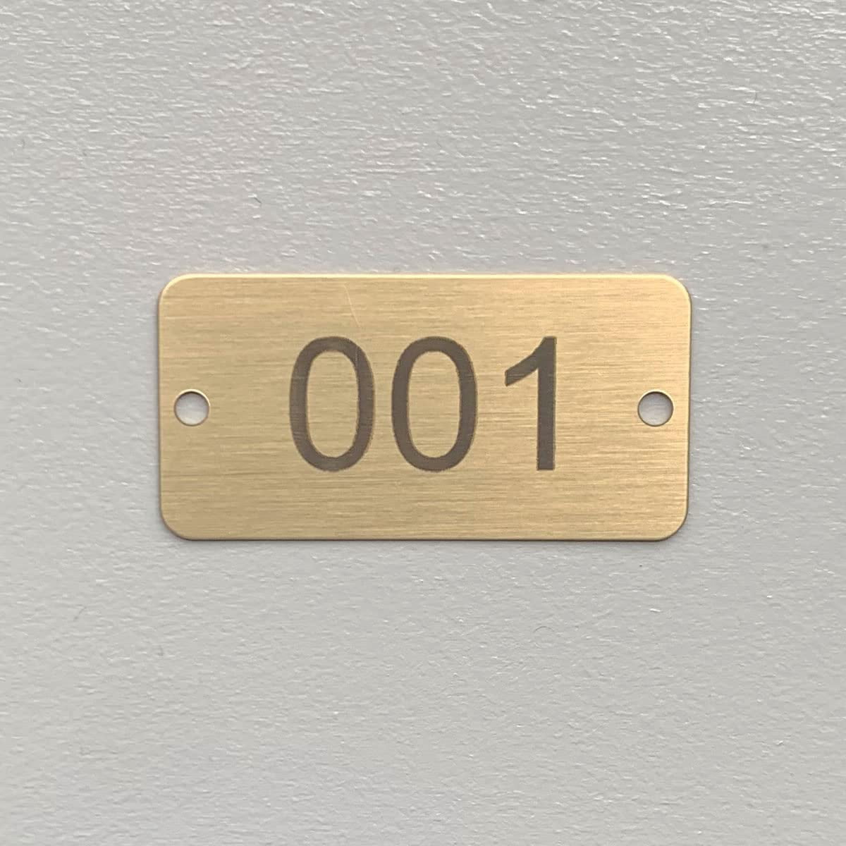 Numbered Rectangle Brass Tags - 2 x 1