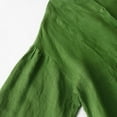 thumbnail image 7 of New Summer Arrivals SMihono Women's Stand Collar Cotton Linen Midi Dress Plus Size Summer Vintage Long Sleeve Single Button Down Dress Green M, 7 of 7