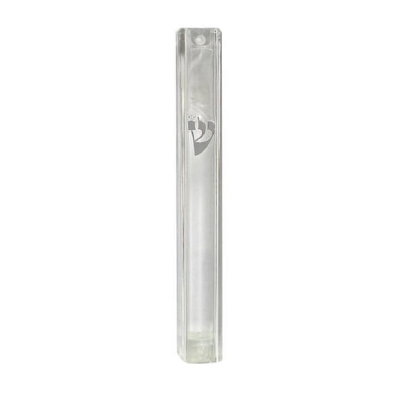 20 cm Water Proof Silver Shin White Plastic Mezuzah Cover