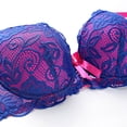 thumbnail image 5 of GEWSEY Women's Push Up Bra Lightly Lined Sexy Floral Embroidery Lace Supportive Bowkont Bras (Blue, 36B), 5 of 7