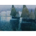 thumbnail image 2 of Hans Wilt 24x18 Black Ornate Framed Double Matted Museum Art Print Titled: Moon Night in an Istrian Port, 2 of 5