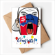 thumbnail image 1 of Eslovaquia bandera pintura facial maquillaje Cap Sobre de la Carta de felicitación de la tarjeta de matrimonio, 1 of 4