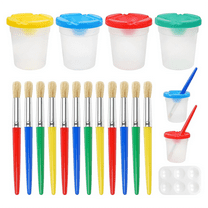 Kids Paint Brushes, 17Pcs Childrens Paint Brushes Set, Colorful Paint Brushes for Children Toddlers Beginners, Face
