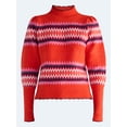 thumbnail image 5 of Free Assembly Women's Fair Isle Sweater with Puff Sleeves, Midweight, Sizes XS-XXL, 5 of 6