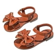 thumbnail image 6 of Gubotare Girls Roman Sandals Boys and Girls Lightweight Dual-Adjustable Sandal Buckles with Hook and Loop Heel Closure Size 3 (Brown,Big Kids 3), 6 of 7