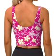 thumbnail image 3 of Haiem Vintage Flowers Pattern Womens Sports Bra - U Neck Padded Low Impact Yoga Bra Workout Crop Top Gym Moisture-Wicking Workout Vest -Small, 3 of 9